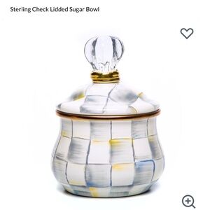 MacKenzie-Childs Sterling Check Lidded Sugar Bowl